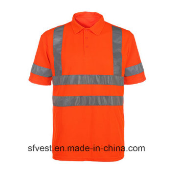 Class 3 Traffic Safety Reflective Polo Vest with V Neck En ISO